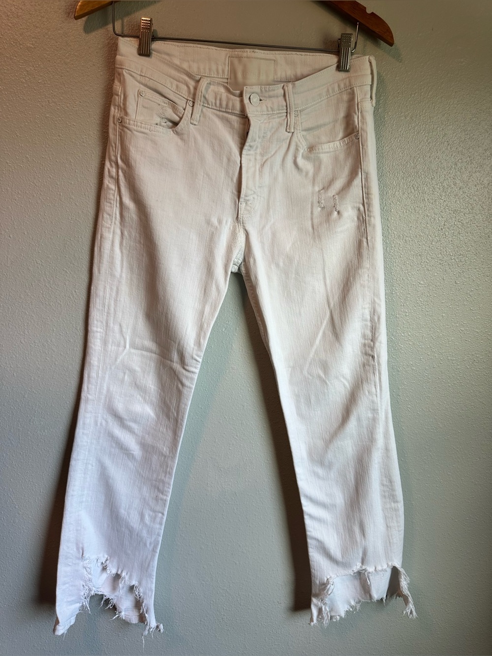 MOTHER Superior Dutchie Ankle Jaw Jeans White